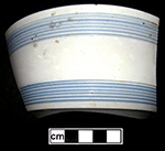 Blue-glazed rilling or reeding on London-shape bowl-from 18BC139.